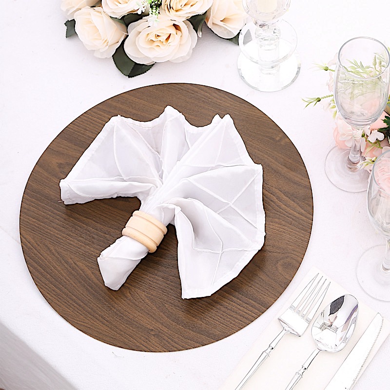 6 Rustic 13" Wooden Round Disposable Paper Placemats Party Events Decorations - Picture 7 of 17