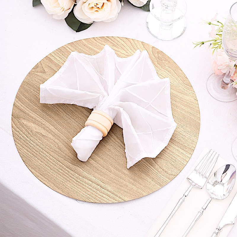 6 Rustic 13" Wooden Round Disposable Paper Placemats Party Events Decorations - Picture 15 of 17