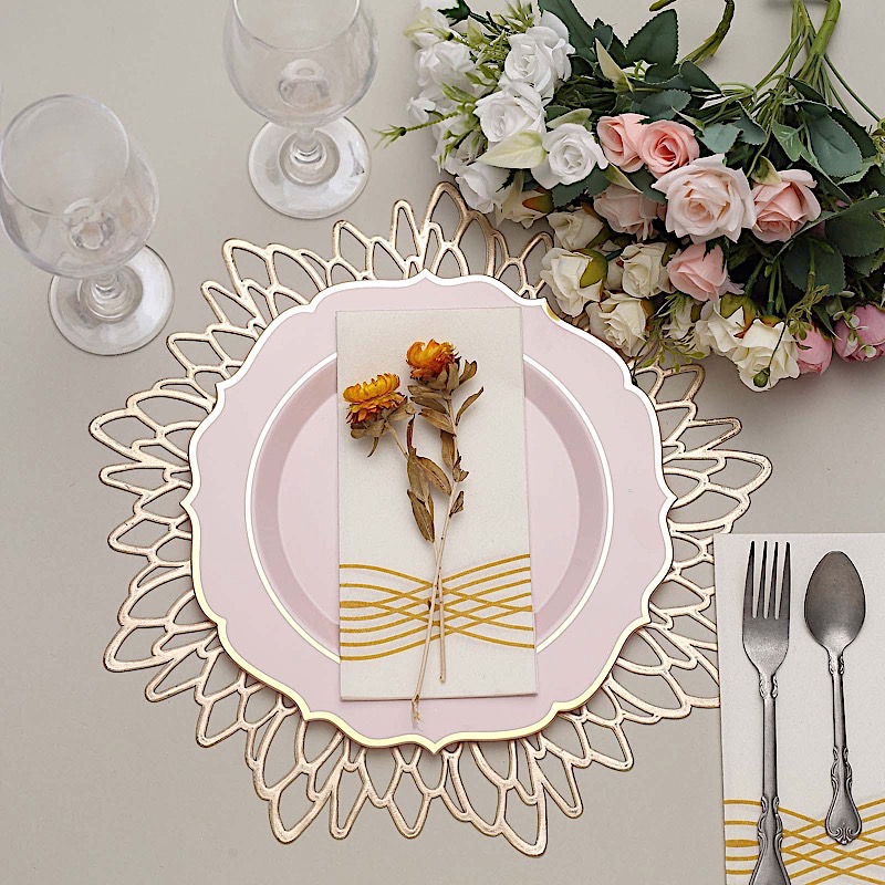 Disposable Plastic Plates Scalloped Rim Wedding Party Event Tableware Home - Picture 9 of 108