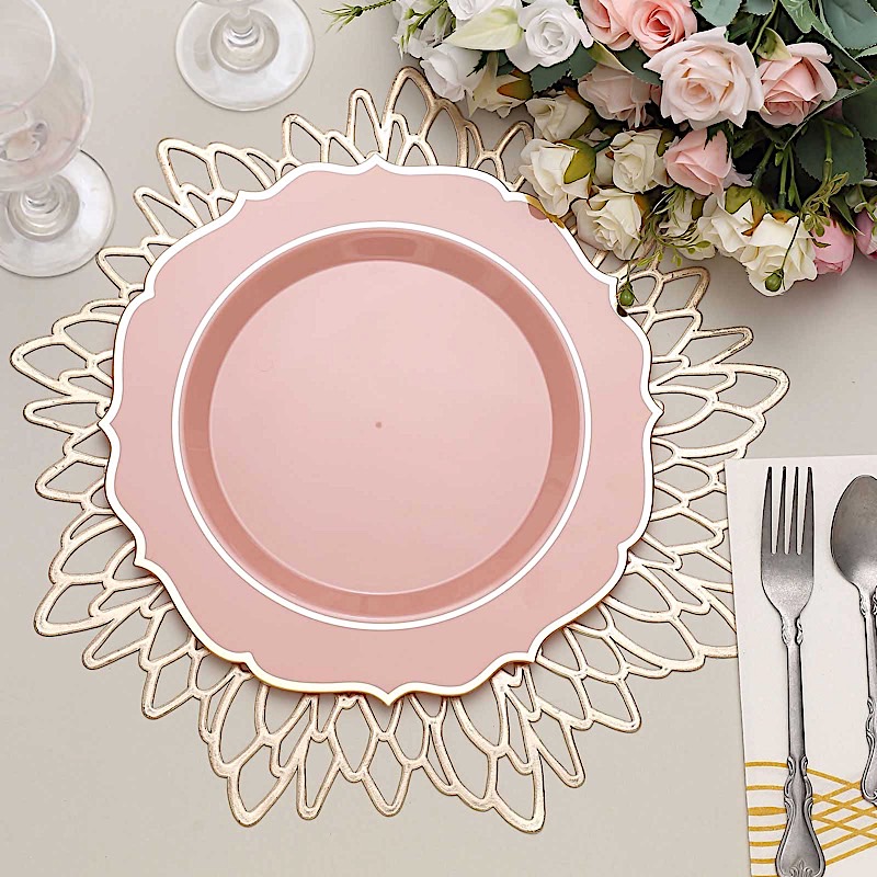 Disposable Plastic Plates Scalloped Rim Wedding Party Event Tableware Home - Picture 38 of 108
