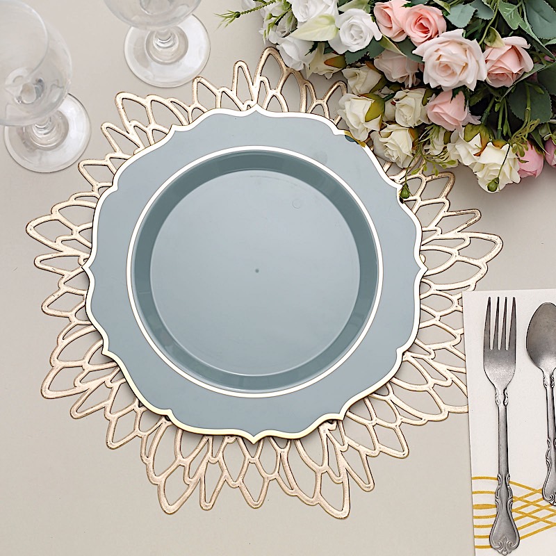 Disposable Plastic Plates Scalloped Rim Wedding Party Event Tableware Home - Picture 30 of 108