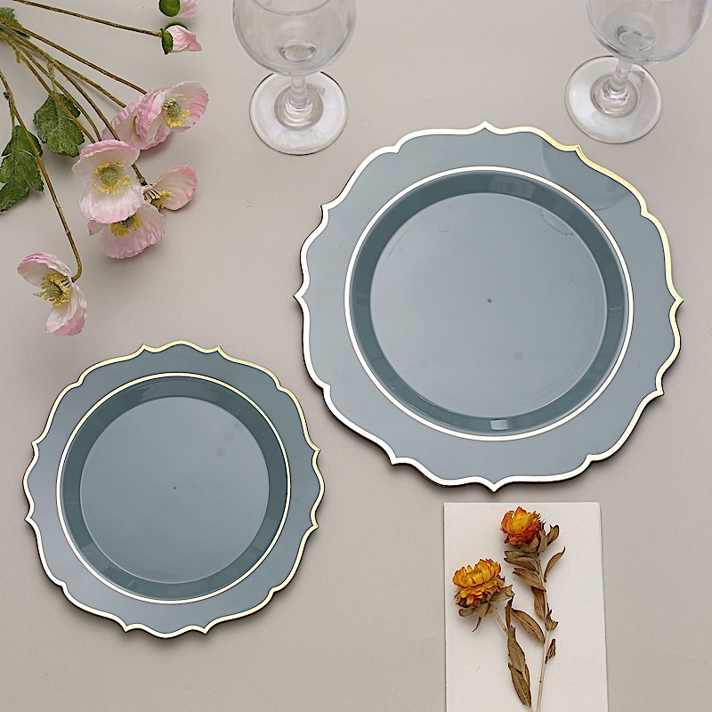 Disposable Plastic Plates Scalloped Rim Wedding Party Event Tableware Home - Picture 31 of 108