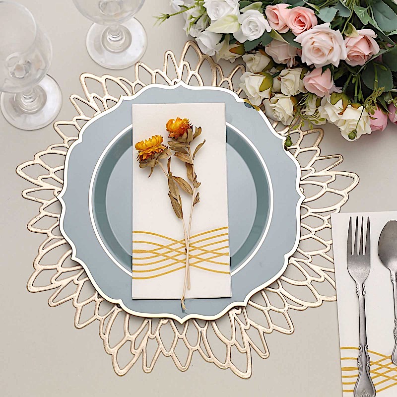 Disposable Plastic Plates Scalloped Rim Wedding Party Event Tableware Home - Picture 33 of 108