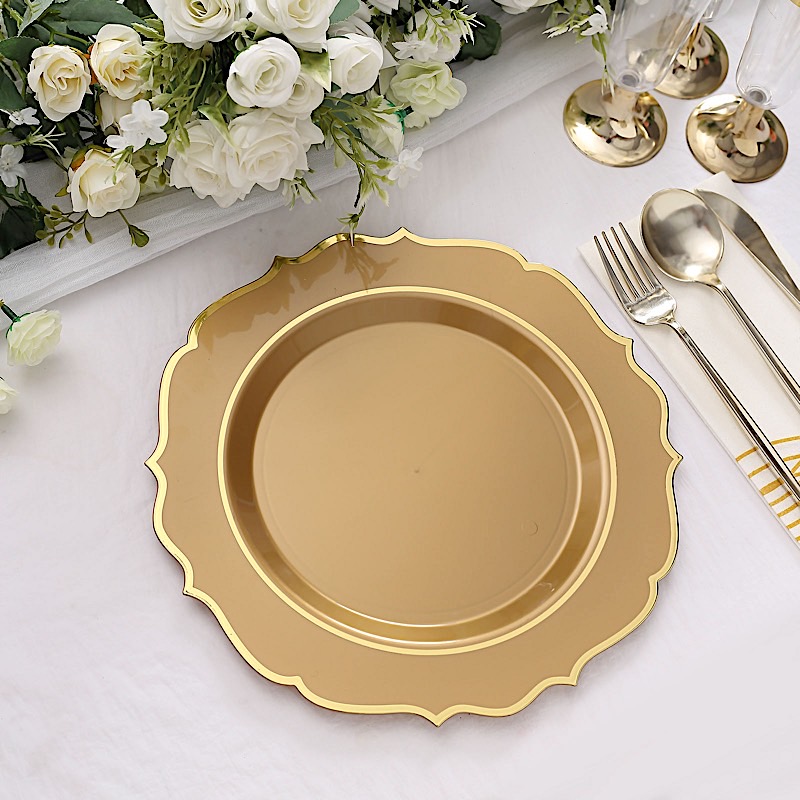 Disposable Plastic Plates Scalloped Rim Wedding Party Event Tableware Home - Picture 43 of 108