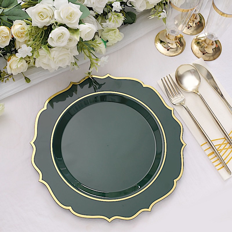 Disposable Plastic Plates Scalloped Rim Wedding Party Event Tableware Home - Picture 51 of 108