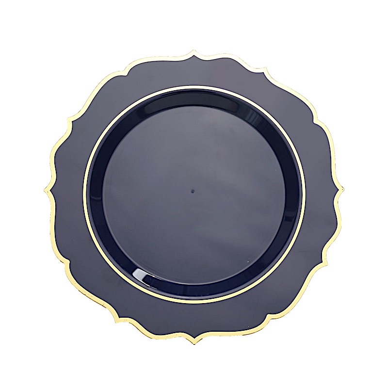 Disposable Plastic Plates Scalloped Rim Wedding Party Event Tableware Home - Picture 61 of 108