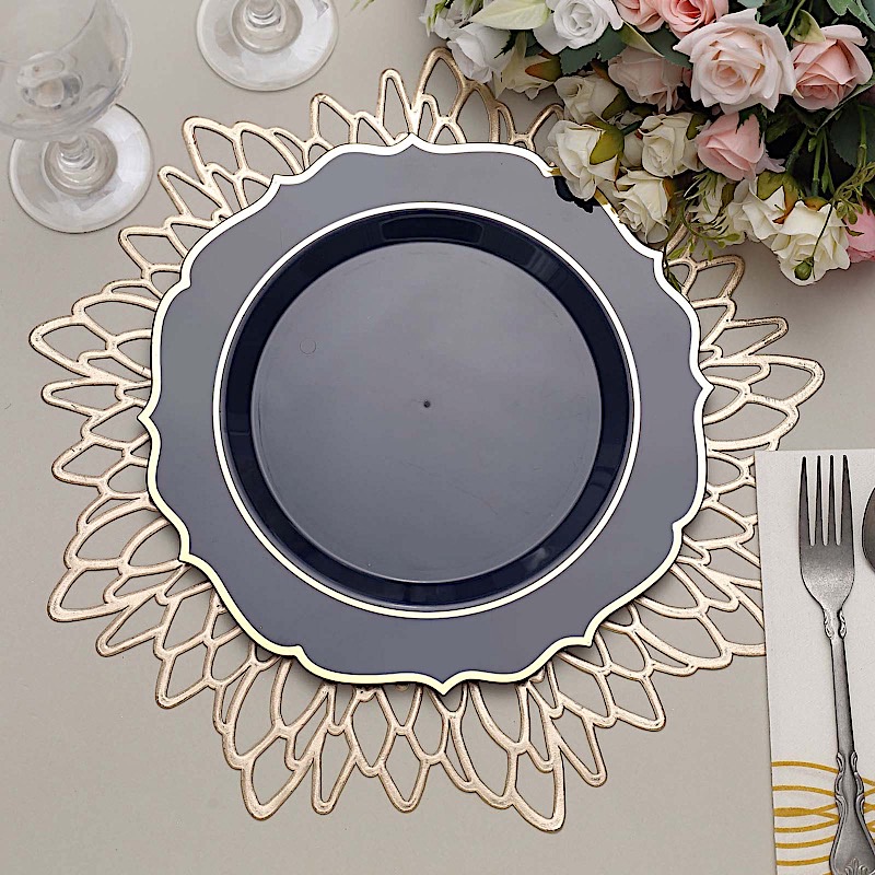 Disposable Plastic Plates Scalloped Rim Wedding Party Event Tableware Home - Picture 62 of 108