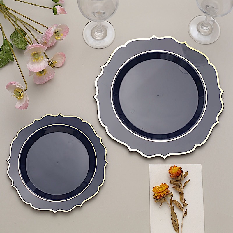 Disposable Plastic Plates Scalloped Rim Wedding Party Event Tableware Home - Picture 63 of 108