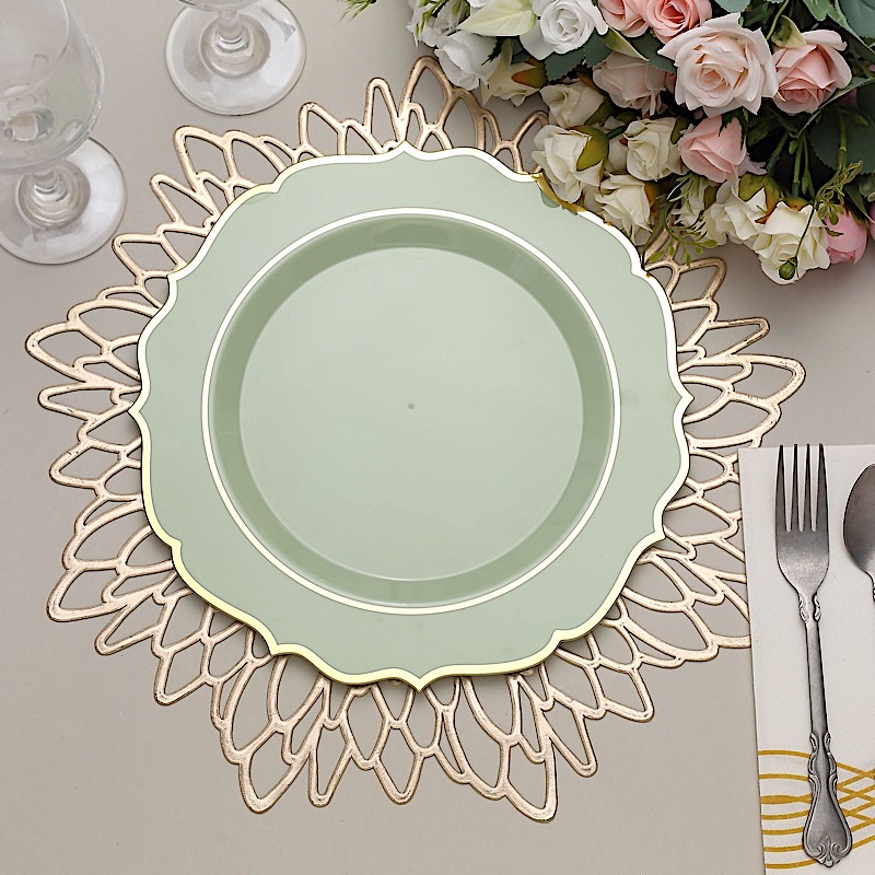 Disposable Plastic Plates Scalloped Rim Wedding Party Event Tableware Home - Picture 70 of 108