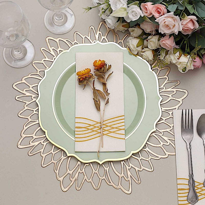 Disposable Plastic Plates Scalloped Rim Wedding Party Event Tableware Home - Picture 73 of 108