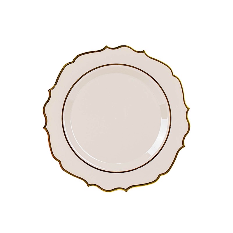 Disposable Plastic Plates Scalloped Rim Wedding Party Event Tableware Home - Picture 78 of 108