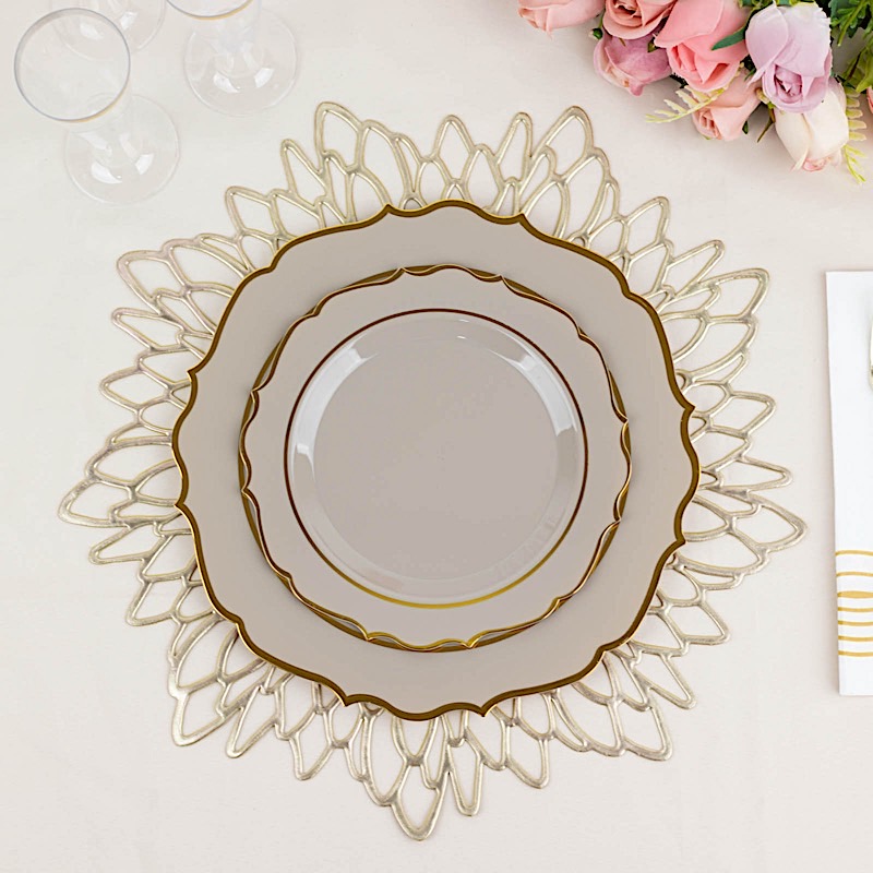 Disposable Plastic Plates Scalloped Rim Wedding Party Event Tableware Home - Picture 79 of 108