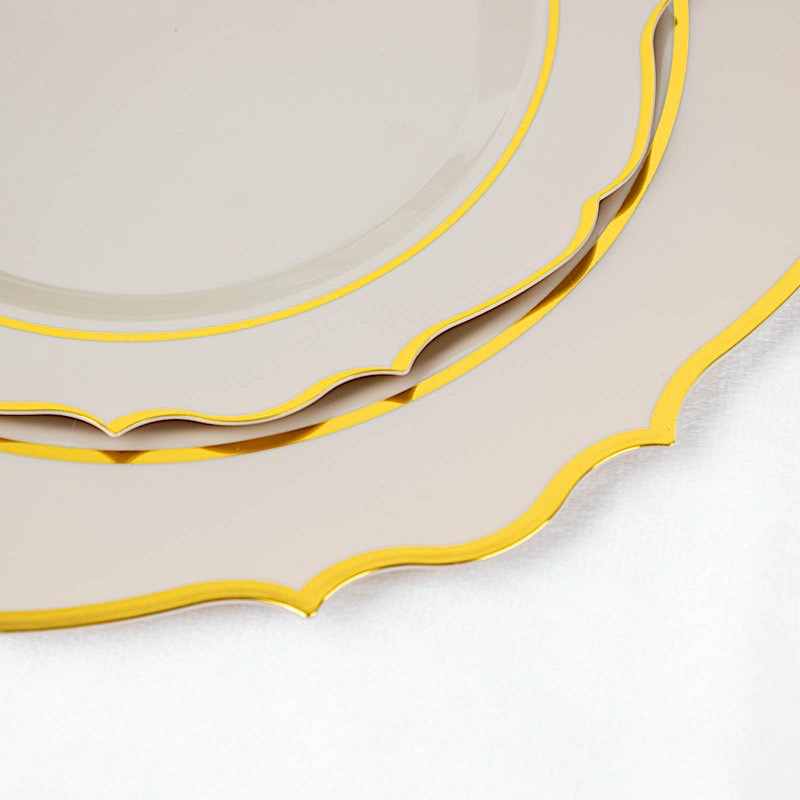Disposable Plastic Plates Scalloped Rim Wedding Party Event Tableware Home - Picture 82 of 108
