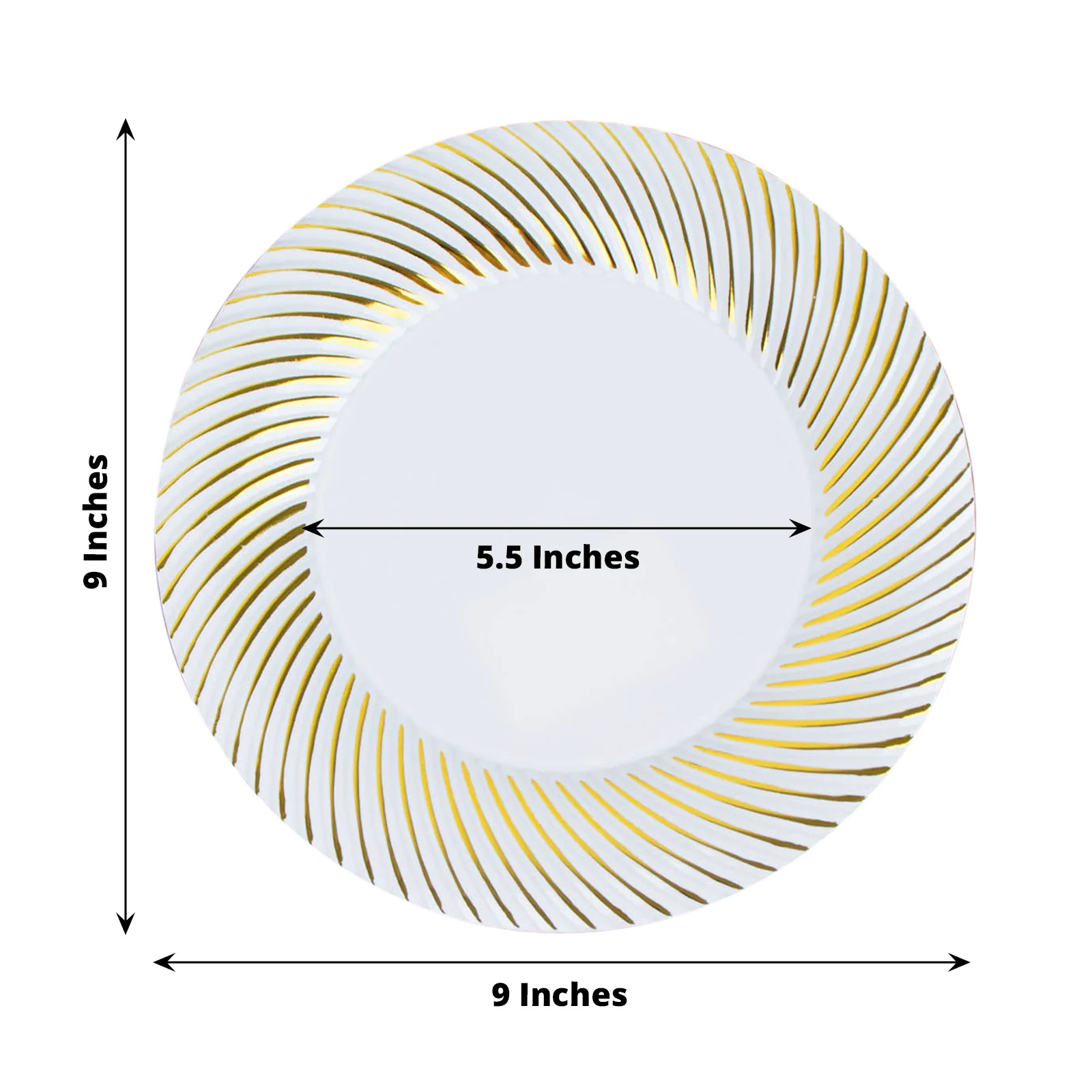 10 Round 9 in Disposable Dinner Plastic PLATES Swirl Design Trim Party Events - Picture 11 of 25