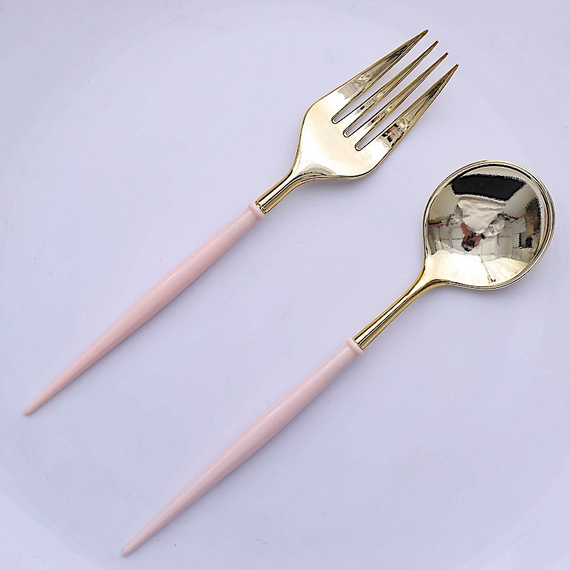 24 Disposable 6 in Premium Plastic CUTLERY Spoons Forks Set Party Home Tableware - Picture 36 of 58