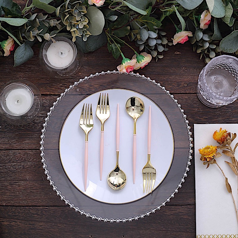 24 Disposable 6 in Premium Plastic CUTLERY Spoons Forks Set Party Home Tableware - Picture 35 of 58