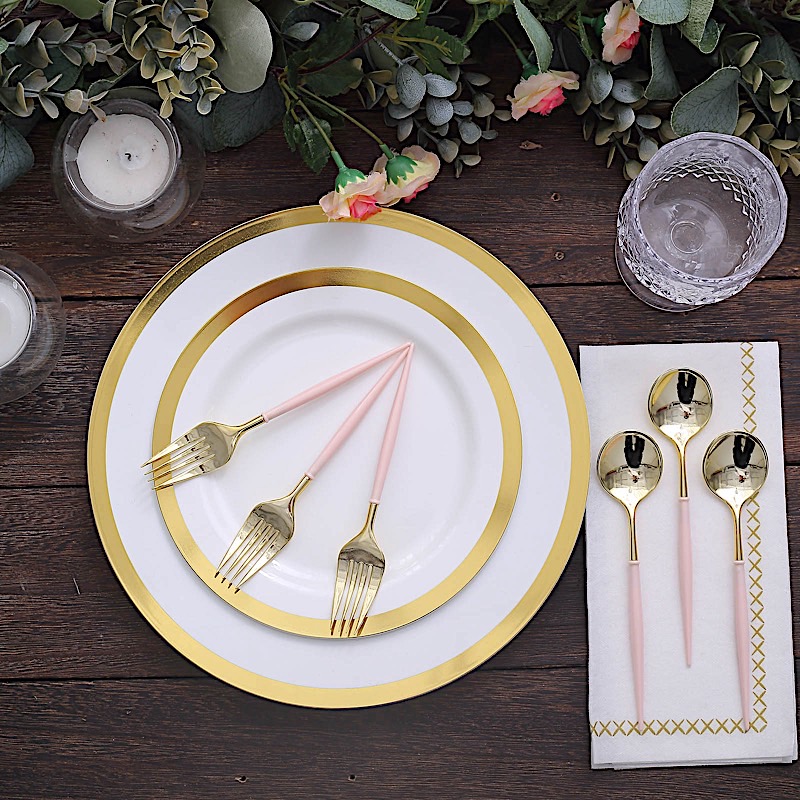24 Disposable 6 in Premium Plastic CUTLERY Spoons Forks Set Party Home Tableware - Picture 41 of 58