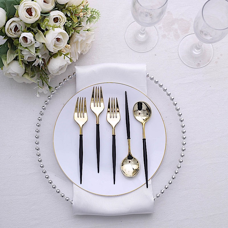 24 Disposable 6 in Premium Plastic CUTLERY Spoons Forks Set Party Home Tableware - Picture 7 of 58