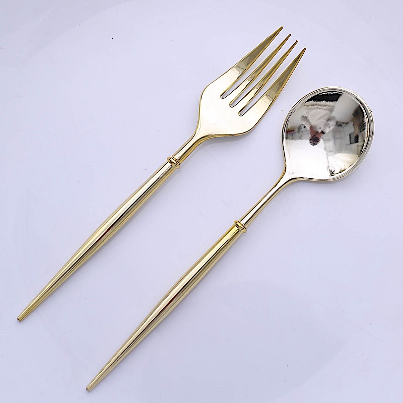 24 Disposable 6 in Premium Plastic CUTLERY Spoons Forks Set Party Home Tableware - Picture 20 of 58