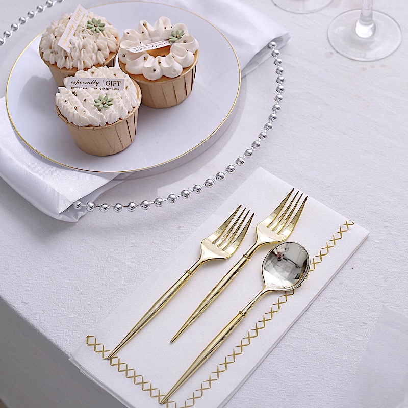 24 Disposable 6 in Premium Plastic CUTLERY Spoons Forks Set Party Home Tableware - Picture 24 of 58