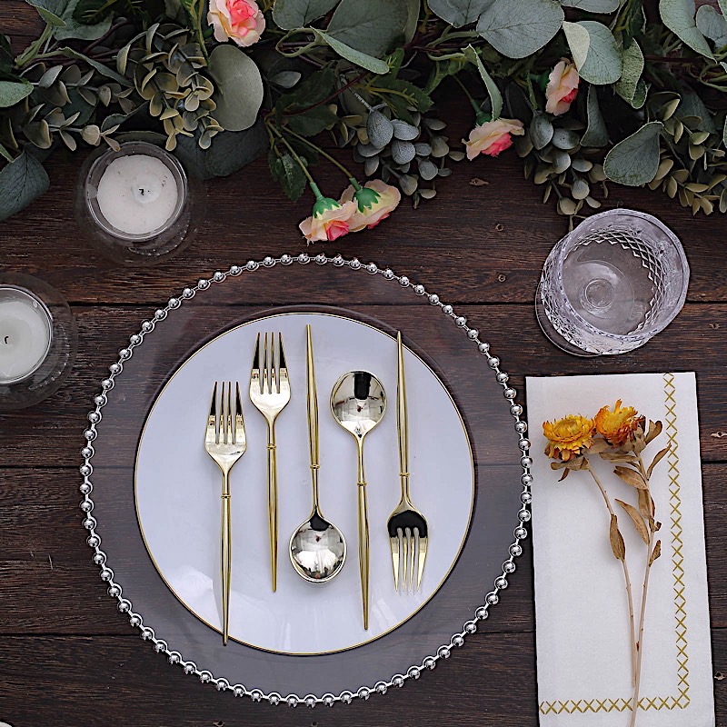 24 Disposable 6 in Premium Plastic CUTLERY Spoons Forks Set Party Home Tableware - Picture 19 of 58