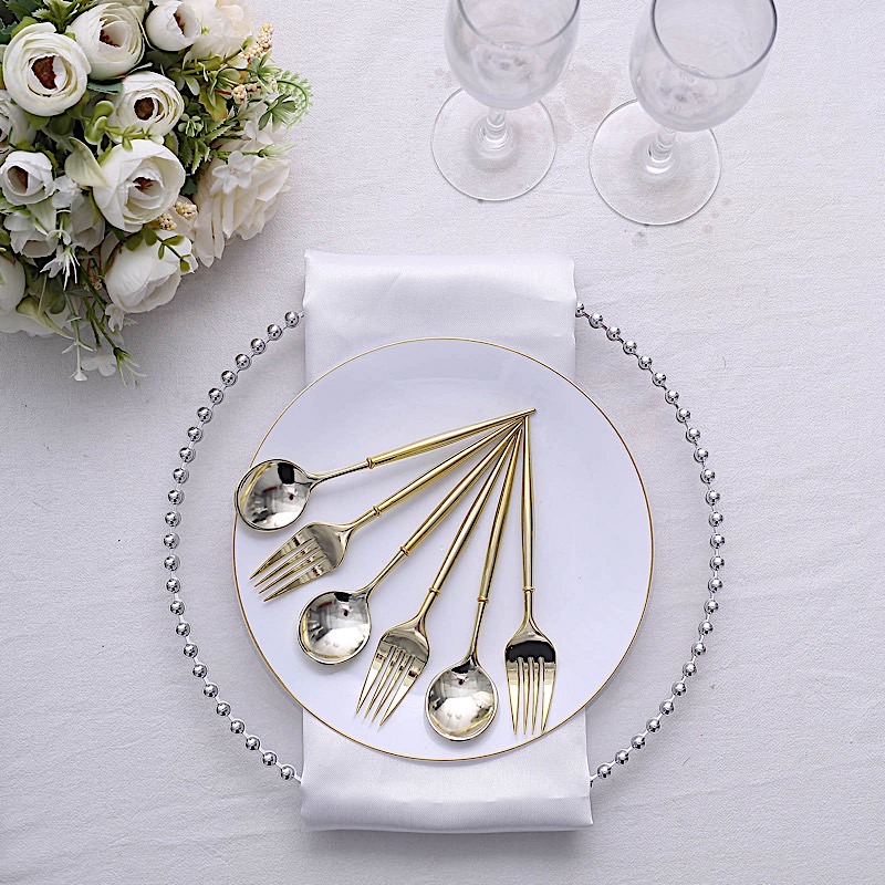 24 Disposable 6 in Premium Plastic CUTLERY Spoons Forks Set Party Home Tableware - Picture 21 of 58