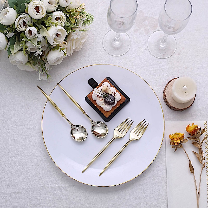 24 Disposable 6 in Premium Plastic CUTLERY Spoons Forks Set Party Home Tableware - Picture 26 of 58