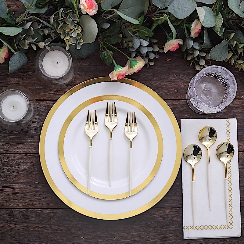 24 Disposable 6 in Premium Plastic CUTLERY Spoons Forks Set Party Home Tableware - Picture 32 of 58