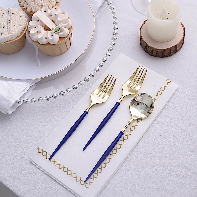 24 Disposable 6 in Premium Plastic CUTLERY Spoons Forks Set Party Home Tableware - Picture 49 of 58