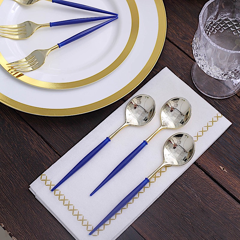 24 Disposable 6 in Premium Plastic CUTLERY Spoons Forks Set Party Home Tableware - Picture 45 of 58
