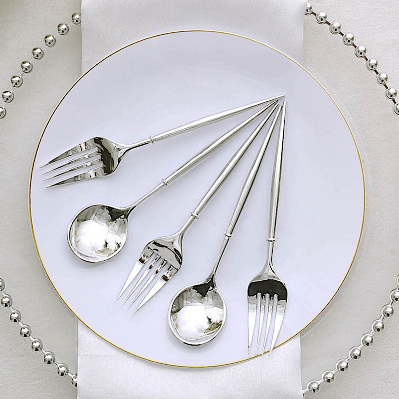 24 Disposable 6 in Premium Plastic CUTLERY Spoons Forks Set Party Home Tableware - Picture 55 of 58