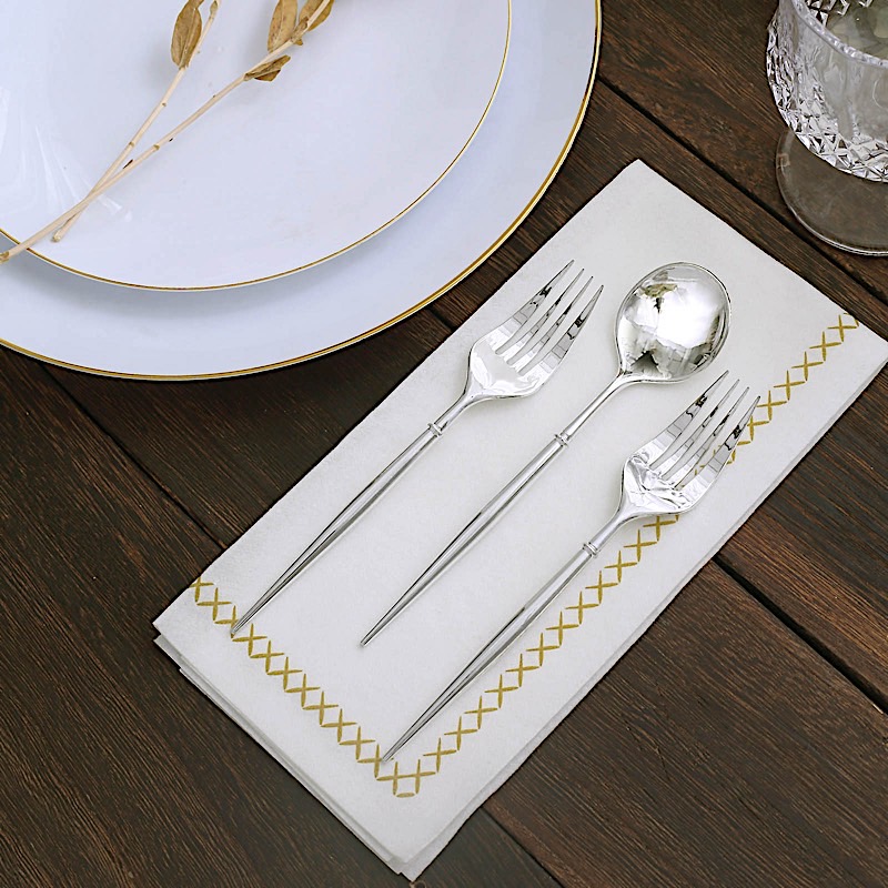 24 Disposable 6 in Premium Plastic CUTLERY Spoons Forks Set Party Home Tableware - Picture 58 of 58