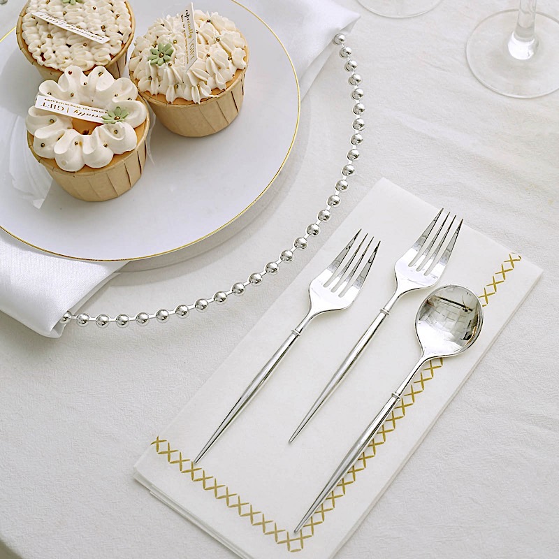 24 Disposable 6 in Premium Plastic CUTLERY Spoons Forks Set Party Home Tableware - Picture 56 of 58