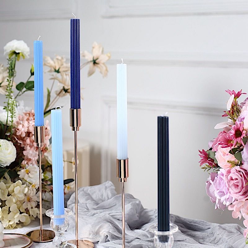 5 Unscented 9 in Premium Wax Taper CANDLES Ribbed Design Party Events Supplies - Picture 15 of 73