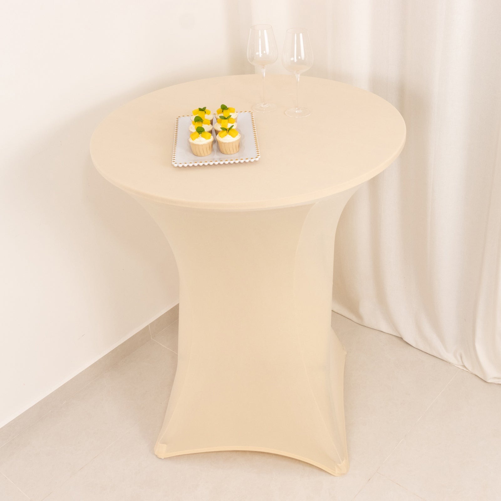 36" Elegant Spandex Cocktail Table Cover High Top Style Tablecloths Wedding - Picture 6 of 147