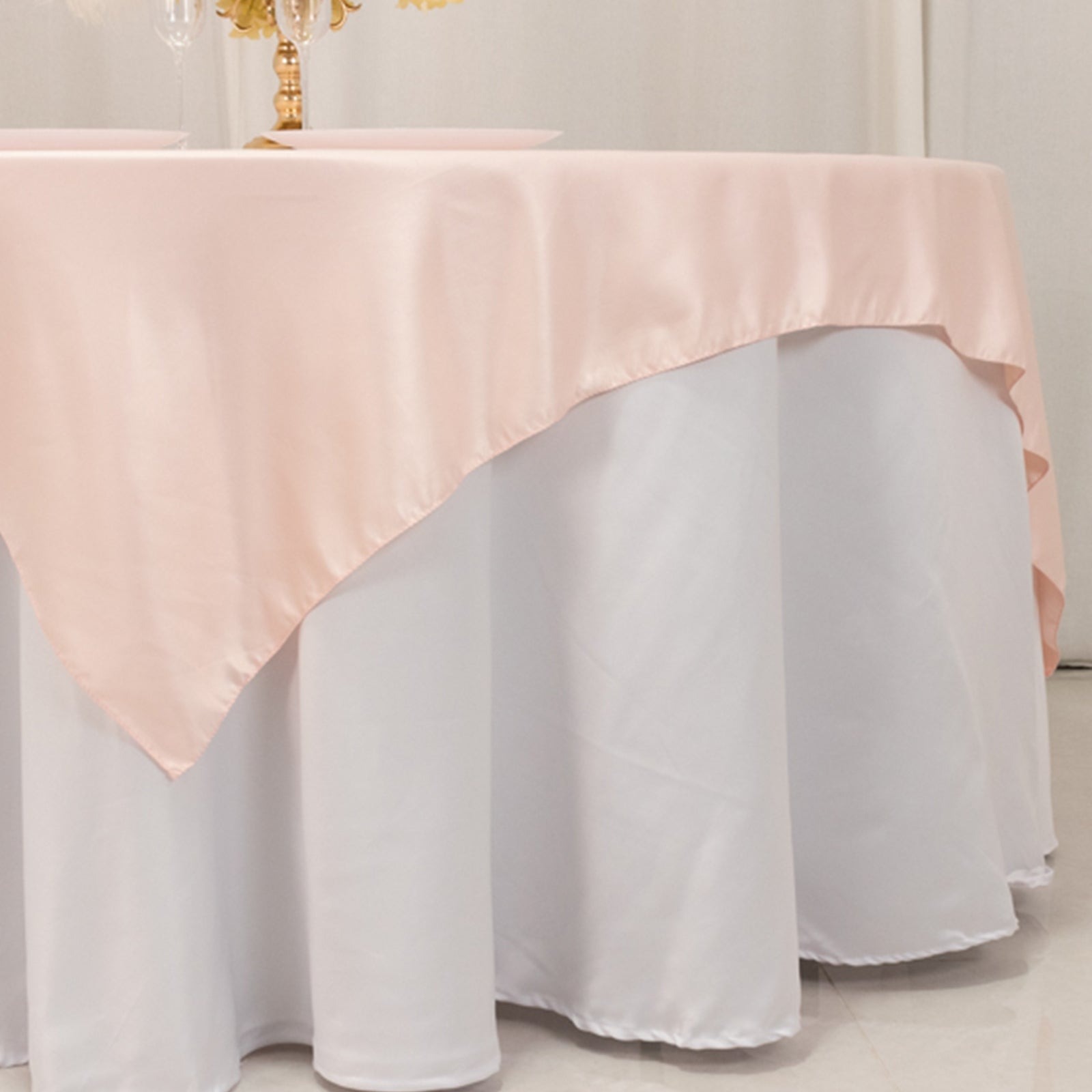 72" Square SATIN Table Overlay Smooth Finish Wedding Table Linens Decorations - Picture 24 of 171