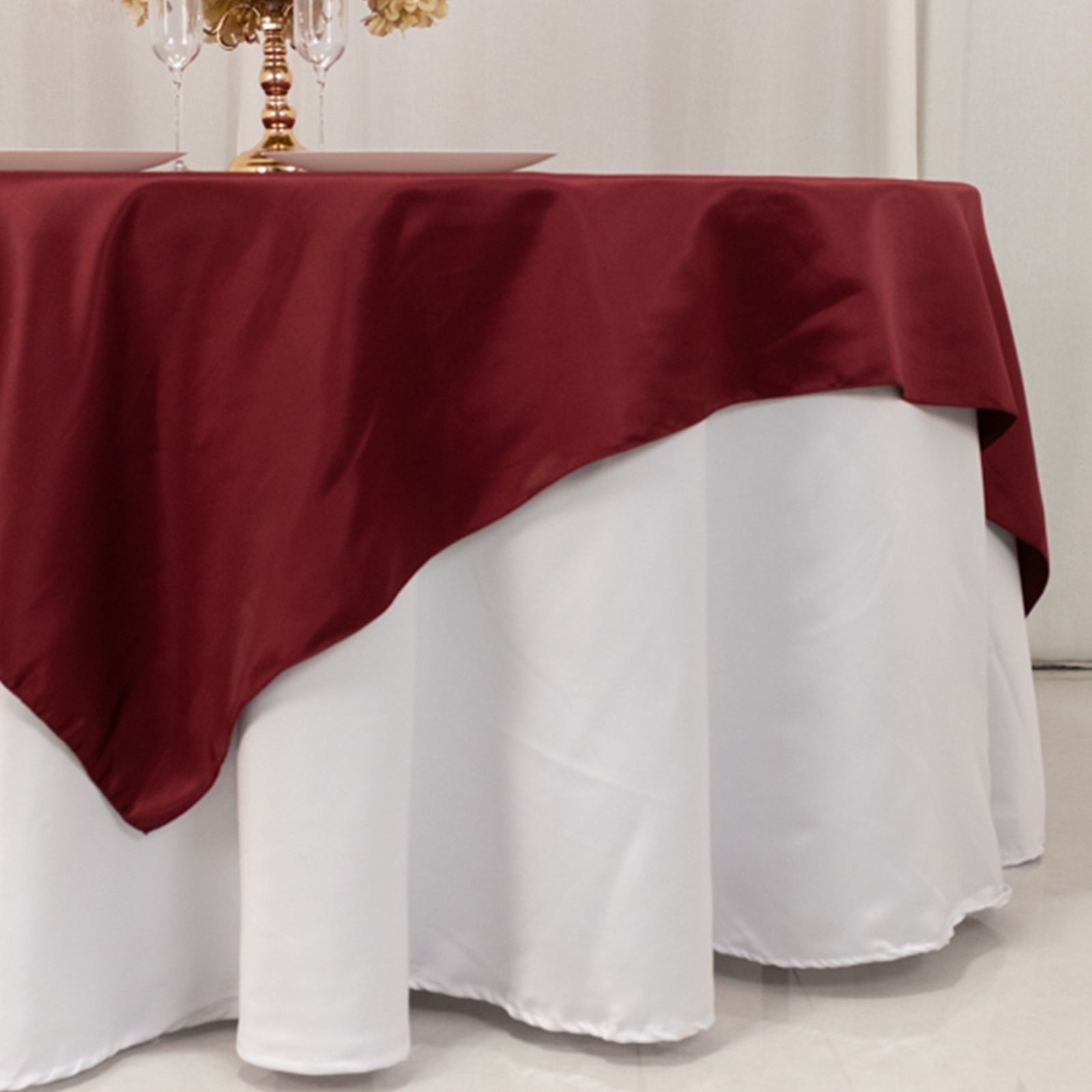 72" Square SATIN Table Overlay Smooth Finish Wedding Table Linens Decorations - Picture 32 of 171