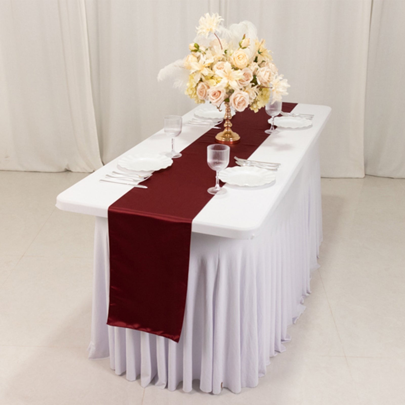 12" x 108" Satin Tischplatte Läufer glänzend Hochzeit Party Catering Dekorationen - Bild 37 von 170