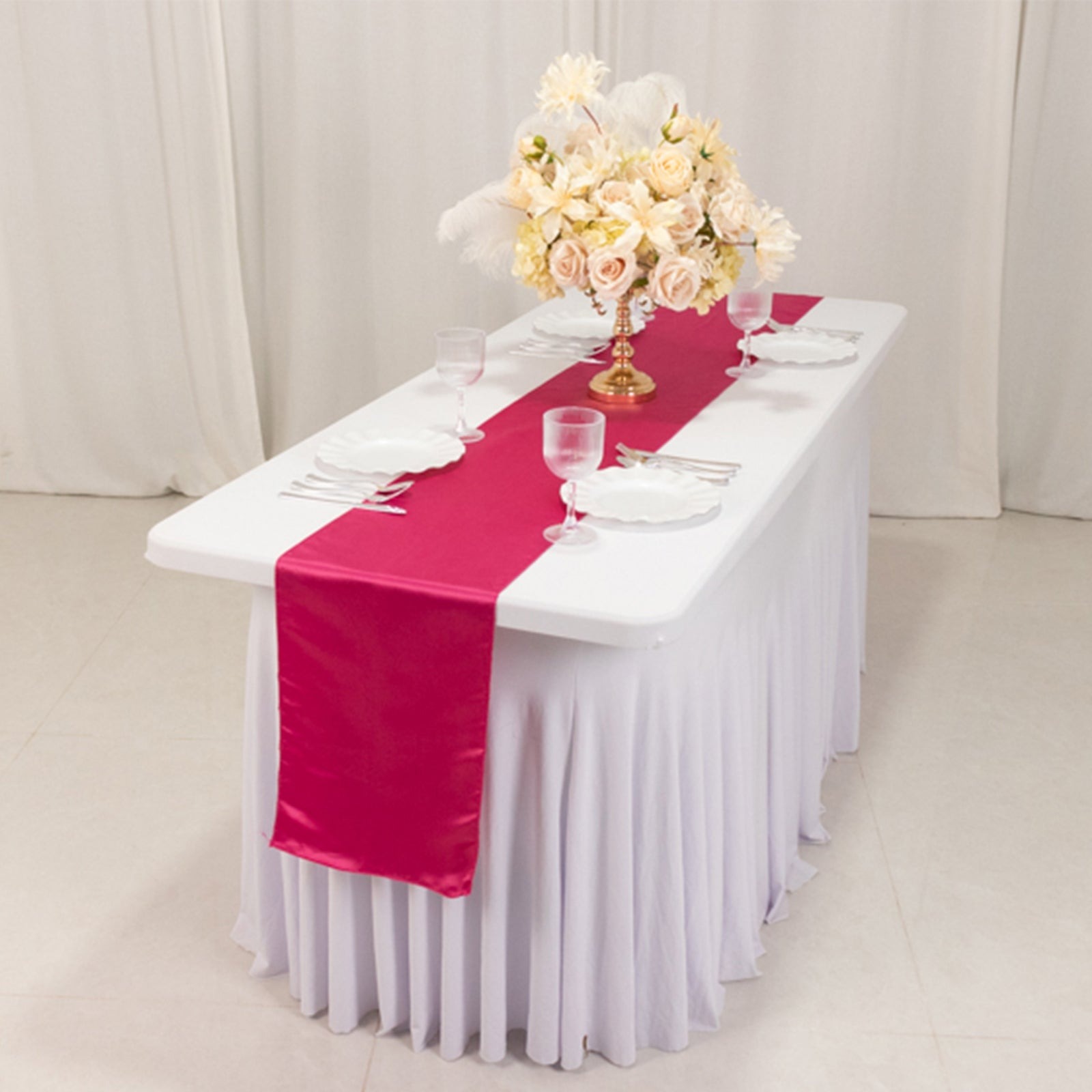 12" x 108" Satin Tischplatte Läufer glänzend Hochzeit Party Catering Dekorationen - Bild 69 von 170