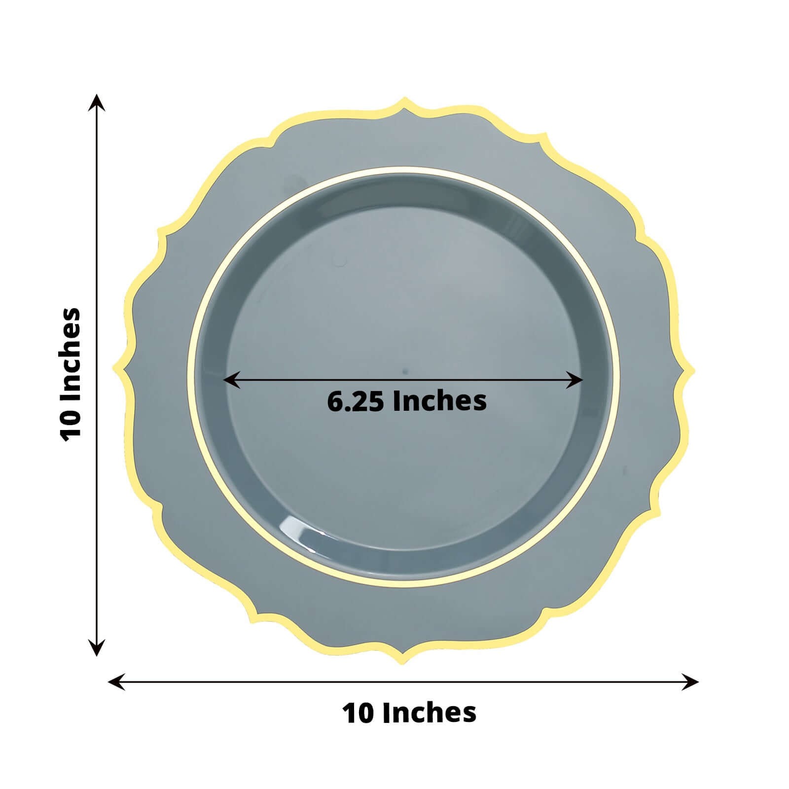 Disposable Plastic Plates Scalloped Rim Wedding Party Event Tableware Home - Picture 32 of 108