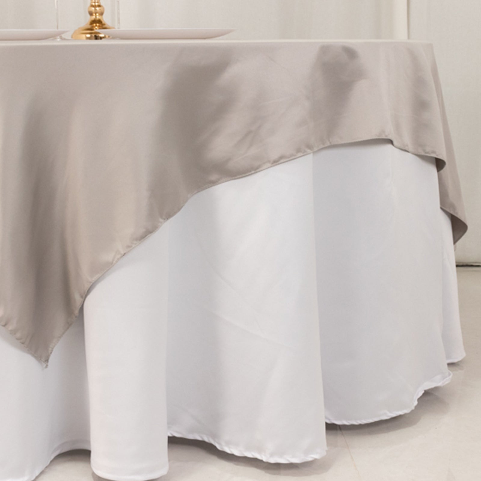 72" Square SATIN Table Overlay Smooth Finish Wedding Table Linens Decorations - Picture 160 of 171