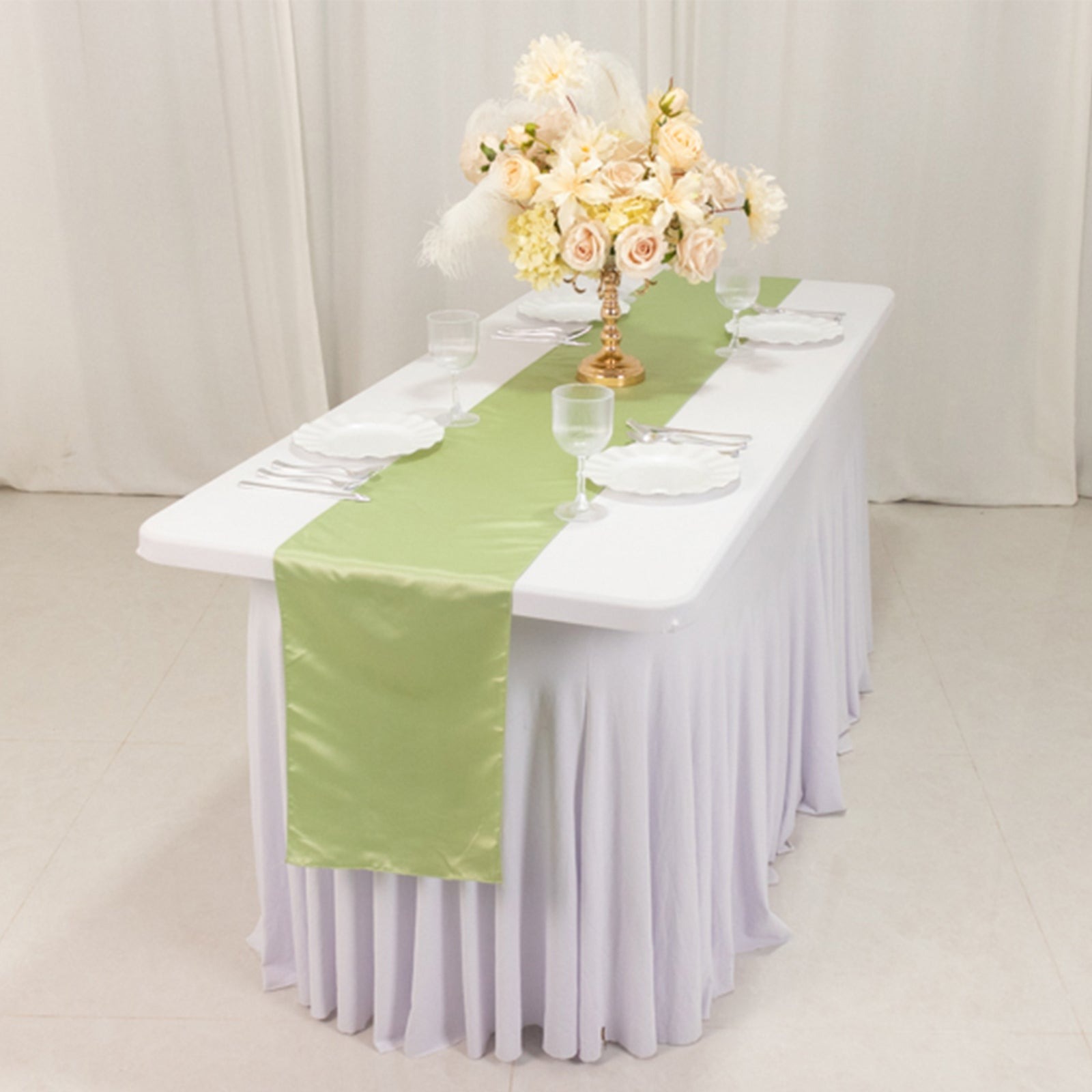 12" x 108" Satin Tischplatte Läufer glänzend Hochzeit Party Catering Dekorationen - Bild 157 von 170