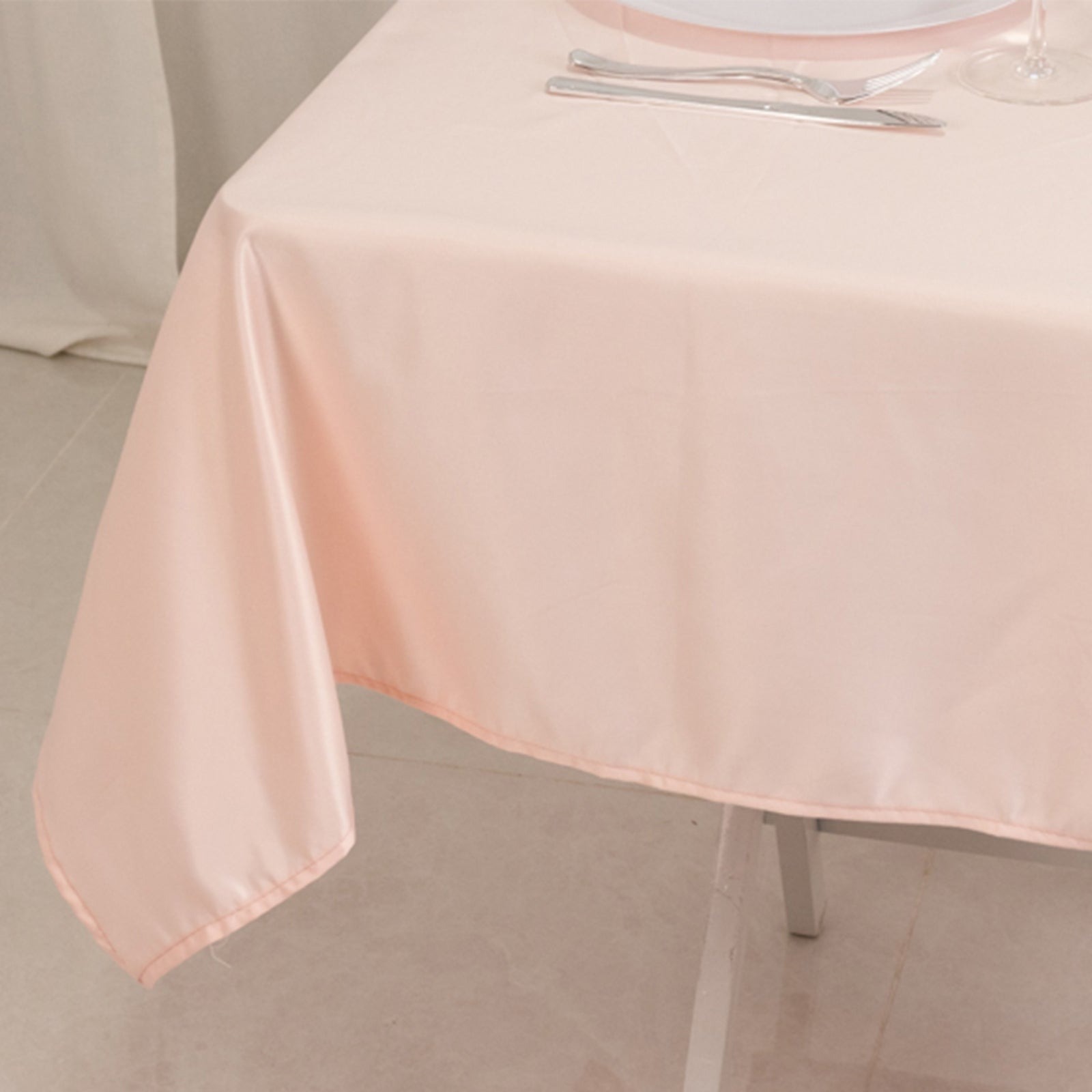 54"x54" Square Lamour Satin Tablecloths for a Wedding Party Decorations Supplies - Picture 20 of 135