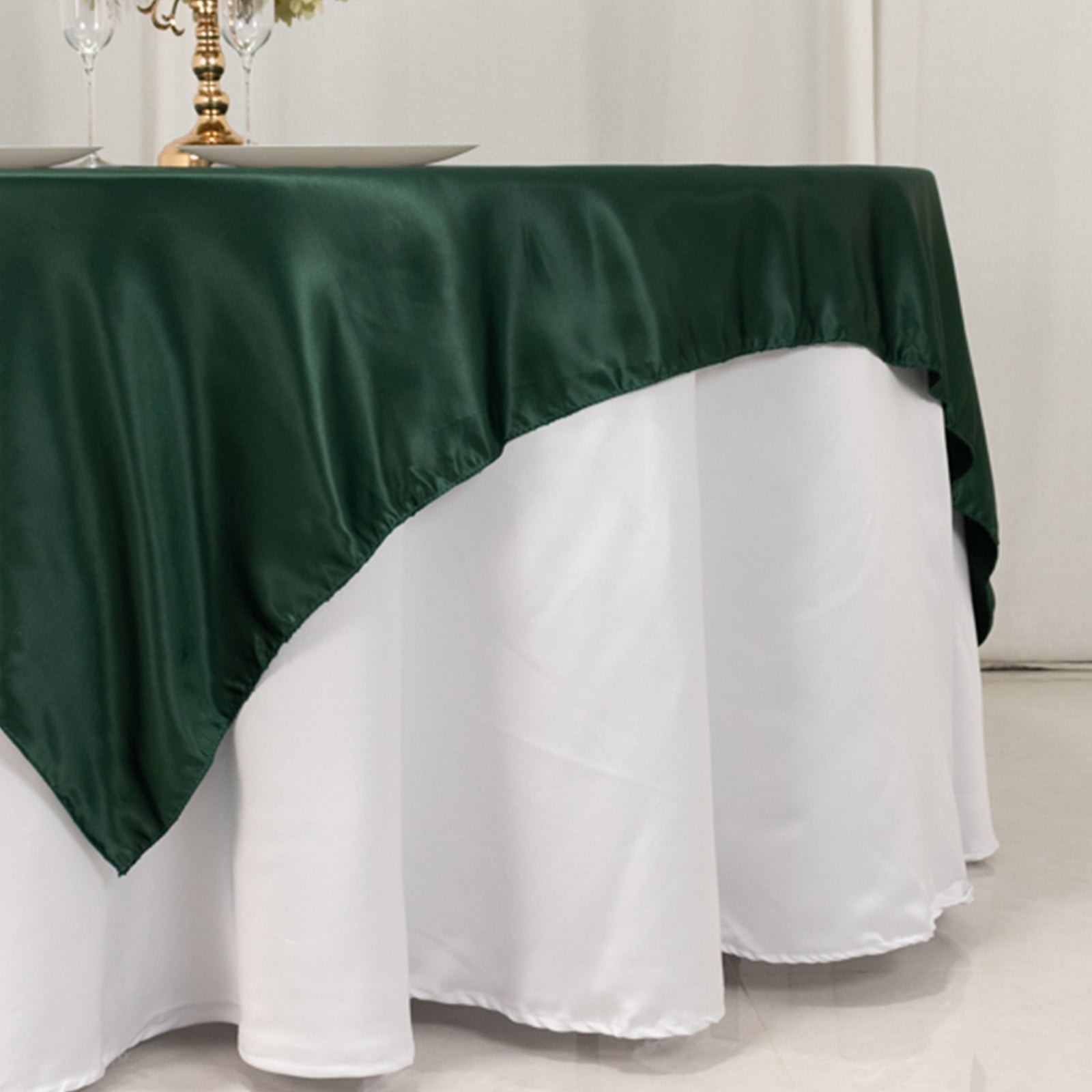72" Square SATIN Table Overlay Smooth Finish Wedding Table Linens Decorations - Picture 80 of 171