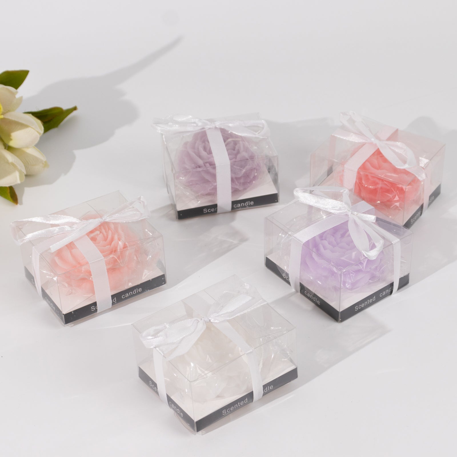 5 Peony Flower Scented Candles Party Decorations Bridal Shower Birthday - Picture 6 of 17