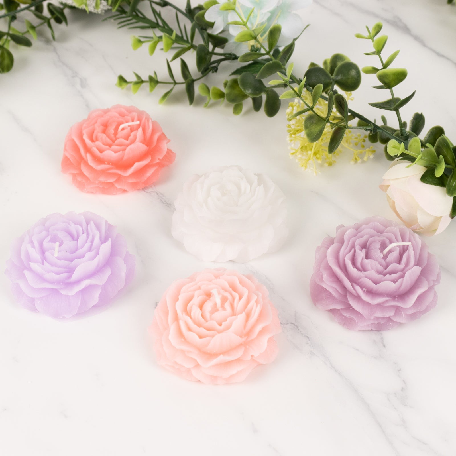 5 Peony Flower Scented Candles Party Decorations Bridal Shower Birthday - Picture 4 of 17