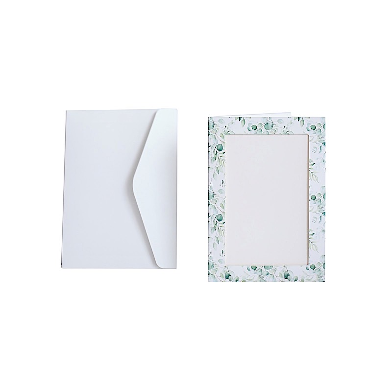 25 Floral 7″ Paper Photo Frame Cards with Envelopes Favors Party Decorations