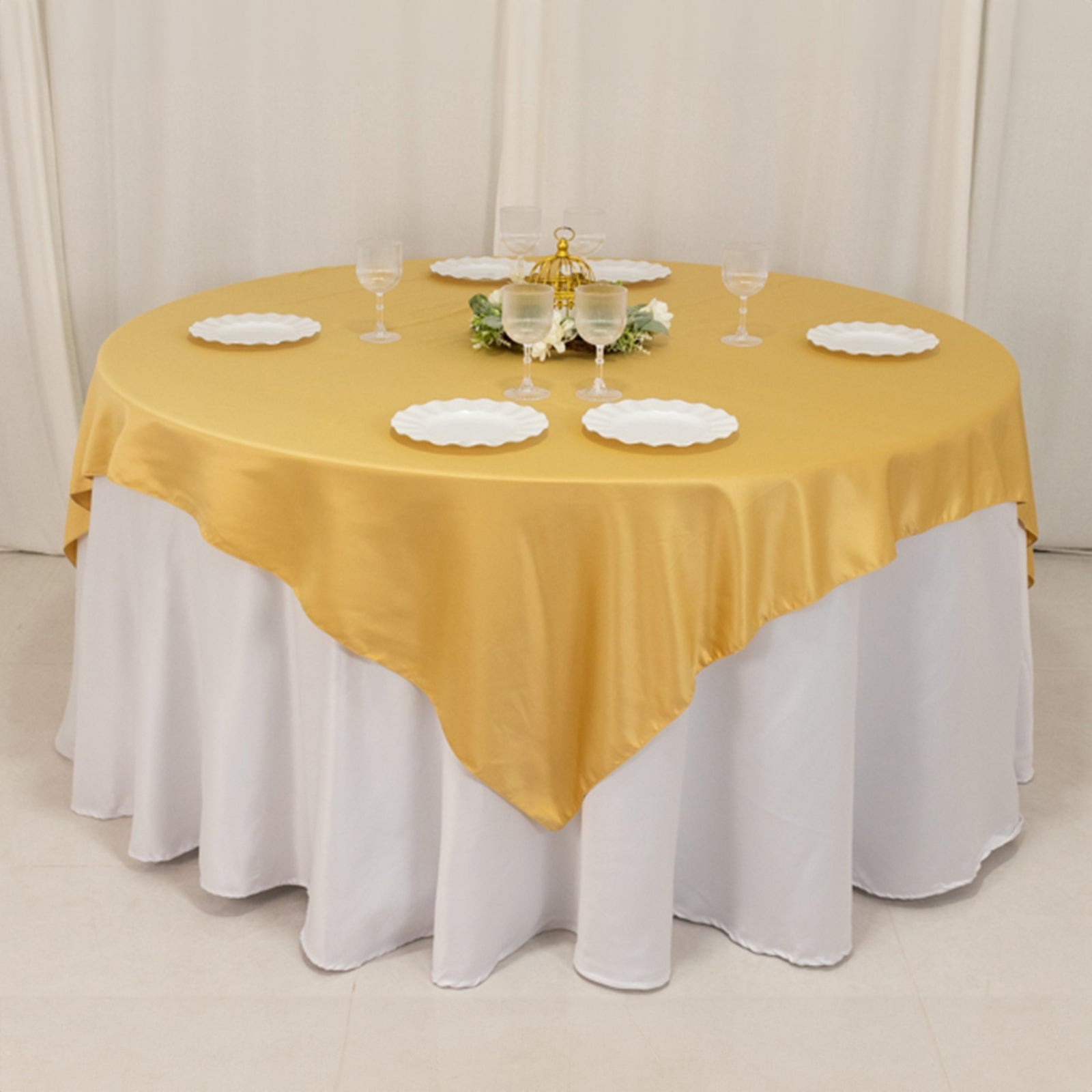 72" Square SATIN Table Overlay Smooth Finish Wedding Table Linens Decorations - Picture 38 of 171