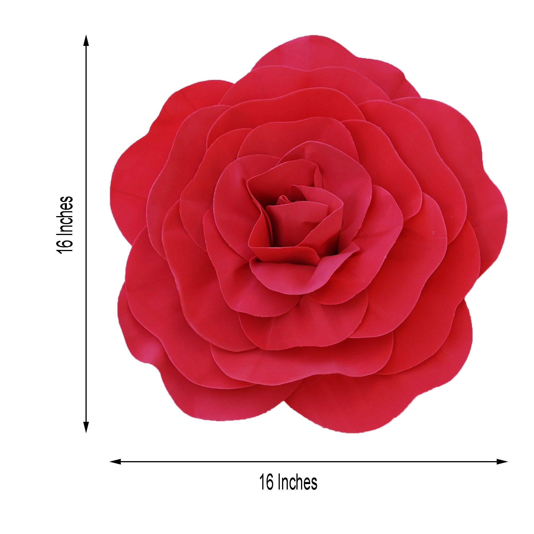16" wide Artificial Large Roses Flowers Wall Backdrop Party Wedding Decorations - Picture 15 of 24