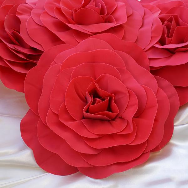 16" wide Artificial Large Roses Flowers Wall Backdrop Party Wedding Decorations - Picture 17 of 24